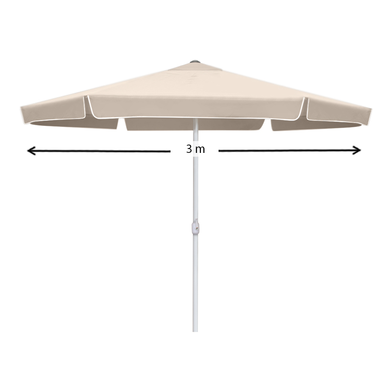 Capri Megapap aluminium frame umbrella fabric in ecru color Ø3m.
