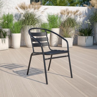 Garden armchair Lora metal - aluminum color black 54x56x79cm.
