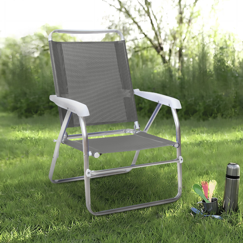 Alu Megapap aluminum beach chair in grey color 54x52x80cm.