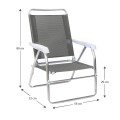 Alu Megapap aluminum beach chair in grey color 54x52x80cm.