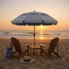 Ομπρέλα θαλάσσης αλουμινίου Malibu Megapap με UPF 50+ προστασία χρώμα ασημί - γαλάζιο Ø2m