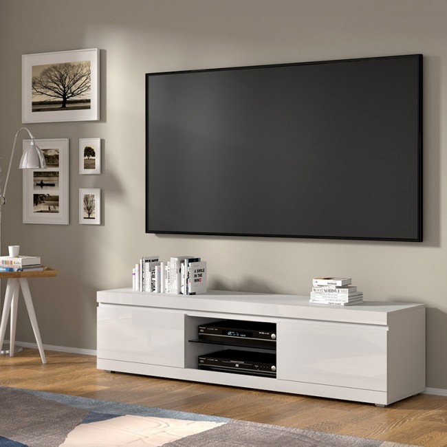 Έπιπλο τηλεόρασης Ria Megapap σε χρώμα λευκό 180x43x45εκ.