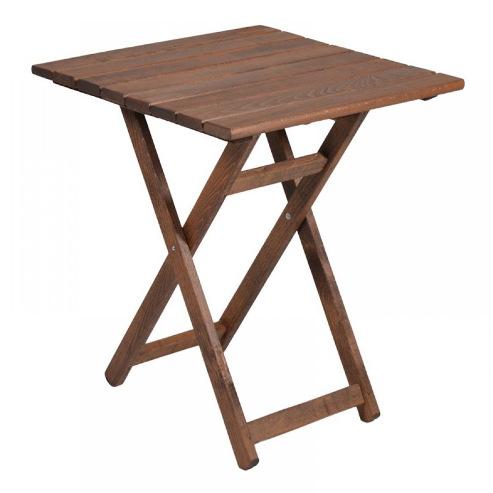 Τραπέζι πτυσσόμενο Klara Megapap από ξύλο οξιάς σε χρώμα καρυδί εμποτισμού 70x70x71εκ.
