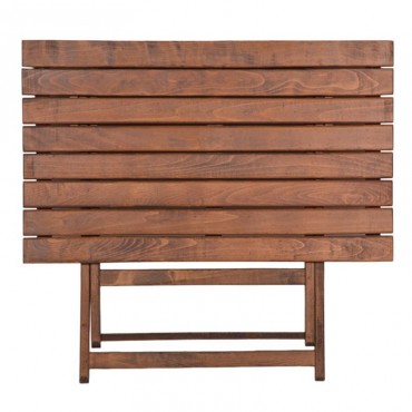 Τραπέζι πτυσσόμενο Klara Megapap από ξύλο οξιάς σε χρώμα καρυδί εμποτισμού 80x60x72εκ.