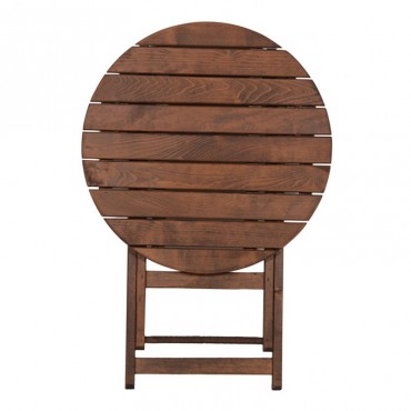 Τραπέζι πτυσσόμενο Klara Megapap από ξύλο οξιάς σε χρώμα καρυδί εμποτισμού Ø80x71εκ. 