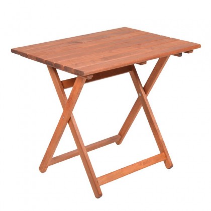 Τραπέζι πτυσσόμενο Klara Megapap από ξύλο οξιάς σε χρώμα κερασί εμποτισμού 100x60x71εκ.