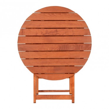 Τραπέζι πτυσσόμενο Klara Megapap από ξύλο οξιάς σε κερασί εμποτισμού Ø60x71εκ.