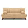 Καναπές - κρεβάτι Victor Megapap τριθέσιος βελούδινος με αποθηκευτικό χώρο σε μπεζ 190x84x90εκ.