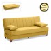 Καναπές - κρεβάτι Victor Megapap τριθέσιος βελούδινος με αποθηκευτικό χώρο σε μουσταρδί 190x84x90εκ.