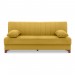 Καναπές - κρεβάτι Victor Megapap τριθέσιος βελούδινος με αποθηκευτικό χώρο σε μουσταρδί 190x84x90εκ.