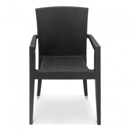 Πολυθρόνα κήπου Bali Megapap από PP χρώμα ανθρακί 57x60x85εκ.