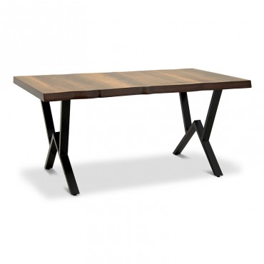 Τραπέζι Roman Megapap μεταλλικό - Mdf χρώμα μαύρο - καρυδί 160x90x78εκ.