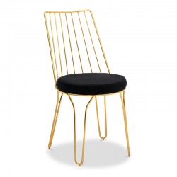 Καρέκλα Trent Megapap μεταλλική χρώμα χρυσό - μαύρο 42x55x87εκ.