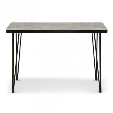 Τραπέζι Rocky Megapap μεταλλικό - Mdf χρώμα γκρι - μαύρο 120x70x77εκ.