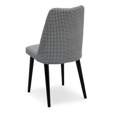 Καρέκλα Jamal Megapap υφασμάτινη χρώμα λευκό - μαύρο 46x54x90εκ.