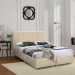 Κρεβάτι Favory Megapap υφασμάτινο με αποθηκευτικό χώρο χρώμα μπεζ 160x200εκ.
