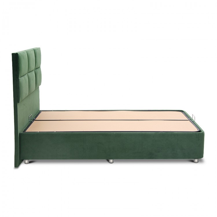 Κρεβάτι Trendy Megapap soft ύφασμα με αποθηκευτικό χώρο χρώμα κυπαρισσί 120x200εκ.