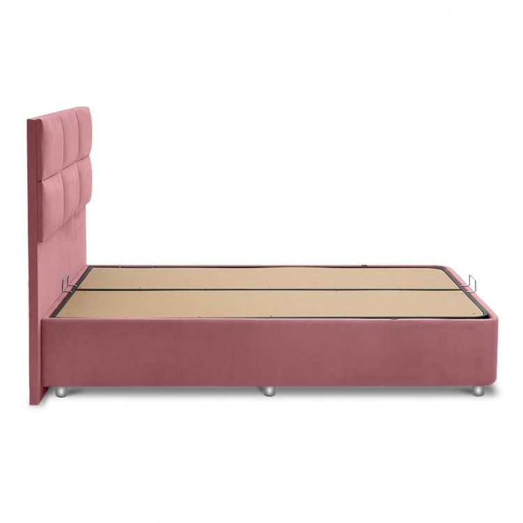 Κρεβάτι Trendy Megapap soft ύφασμα με αποθηκευτικό χώρο χρώμα ροζ 120x200εκ.