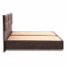 Κρεβάτι Trendy Megapap υφασμάτινο με αποθηκευτικό χώρο χρώμα καφέ 160x200εκ.