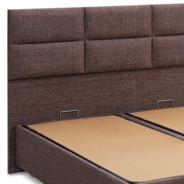 Κρεβάτι Trendy Megapap υφασμάτινο με αποθηκευτικό χώρο χρώμα καφέ 160x200εκ.