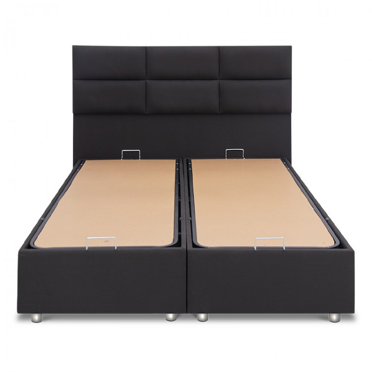 Κρεβάτι Trendy Megapap υφασμάτινο με αποθηκευτικό χώρο χρώμα μαύρο 160x200εκ.