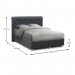 Κρεβάτι Therapy Megapap υφασμάτινο με αποθηκευτικό χώρο χρώμα ανθρακί 160x200εκ.
