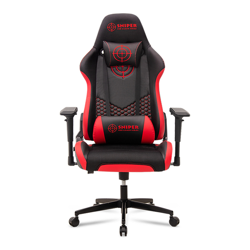 Sniper Megapap gaming - professional fabric - Pu desk chair in red - black color 74x57x140cm.