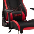 Sniper Megapap gaming - professional fabric - Pu desk chair in red - black color 74x57x140cm.