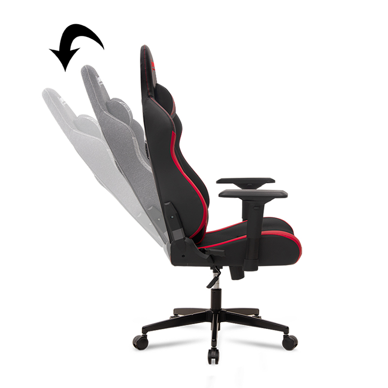 Sniper Megapap gaming - professional fabric - Pu desk chair in red - black color 74x57x140cm.