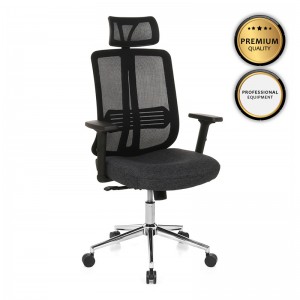 Καρέκλα διευθυντή Thunder Pro Megapap υφασμάτινη χρώμα μαύρο 64x64x120εκ.