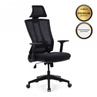 Καρέκλα διευθυντή Strande Pro Megapap υφασμάτινη σε μαύρο 67x67x132εκ.