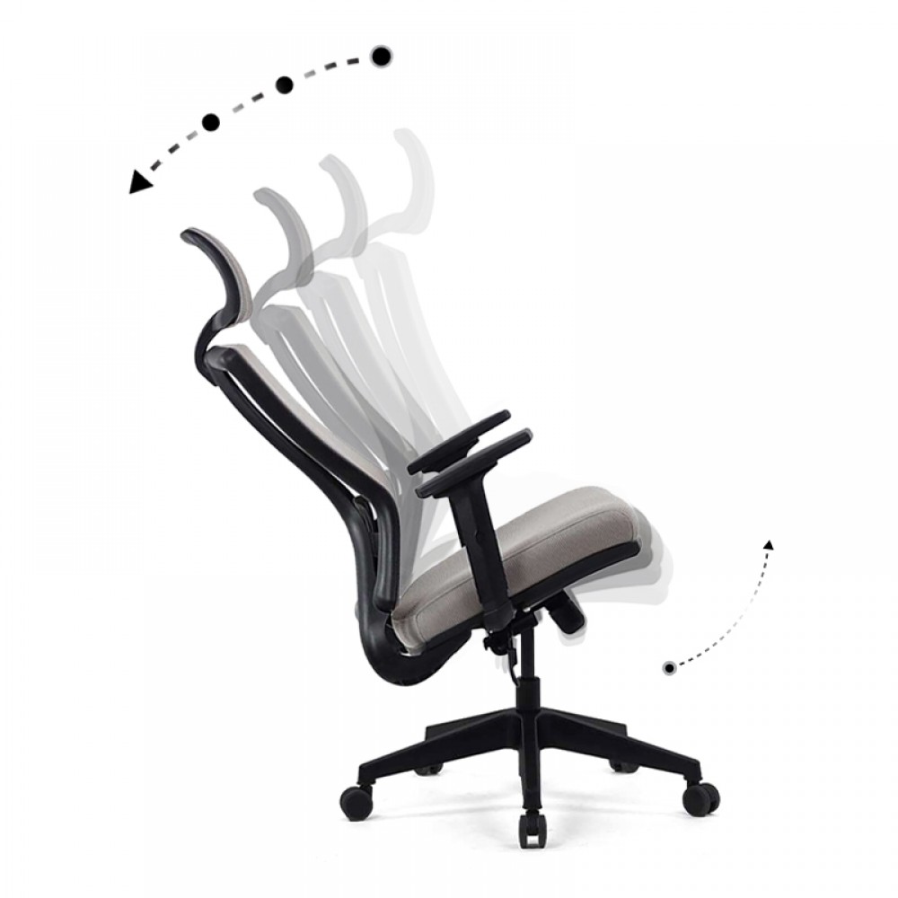 Καρέκλα διευθυντή Strande Pro Megapap υφασμάτινη χρώμα γκρι 67x67x132εκ.