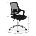 Skagen Metal Megapap fabric working chair in black color 58x59x97cm.