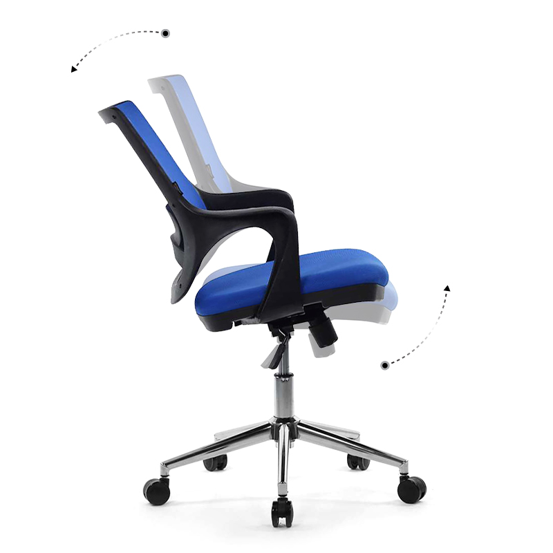 Skagen Metal Megapap fabric working chair in blue color 58x59x97cm.