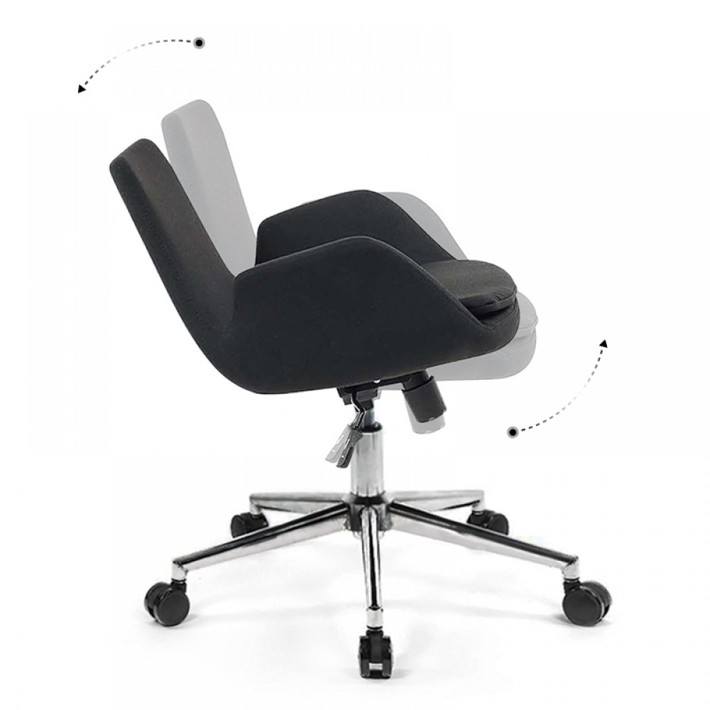 Καρέκλα εργασίας Maxim Up Megapap υφασμάτινη χρώμα μαύρο 65x60x90εκ.