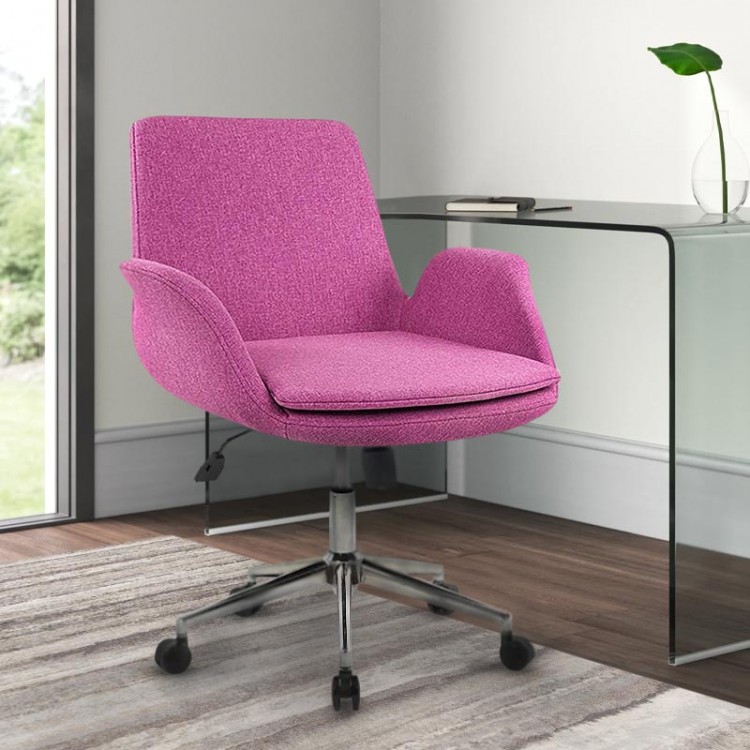Καρέκλα εργασίας Maxim Up Megapap υφασμάτινη σε ροζ 65x60x90εκ.