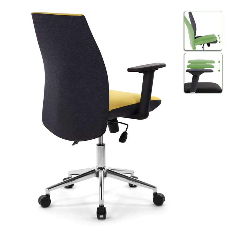 Finn Megapap fabric working chair in mustard color 61x55x105-113cm.