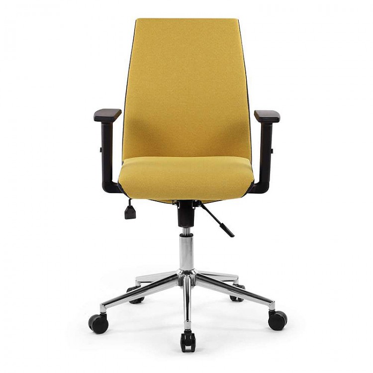Καρέκλα εργασίας Finn Megapap υφασμάτινη χρώμα μουσταρδί 61x55x105-113εκ.