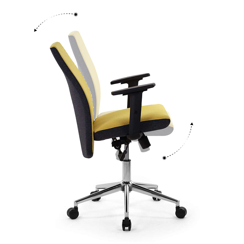Finn Megapap fabric working chair in mustard color 61x55x105-113cm.