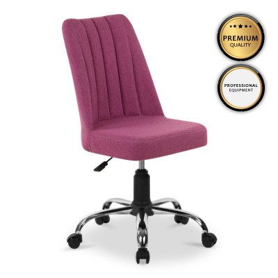 Καρέκλα εργασίας Natasa Megapap υφασμάτινη χρώμα ροζ 55x55x78εκ.