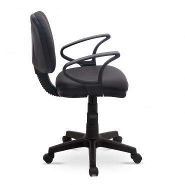 Καρέκλα γραφείου εργασίας Apron Megapap δερματίνη χρώμα μαύρο 53x54x81-92εκ.