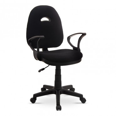 Καρέκλα γραφείου εργασίας Dorsey Megapap υφασμάτινη χρώμα μαύρο 53x52x91-102εκ.
