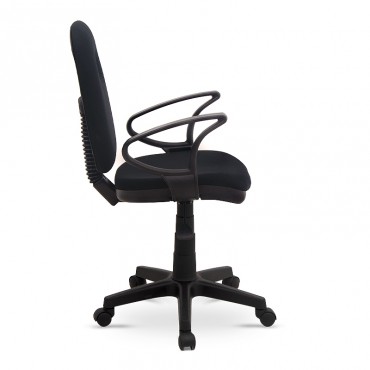 Καρέκλα γραφείου εργασίας Dorsey Megapap υφασμάτινη χρώμα μαύρο 53x52x91-102εκ.