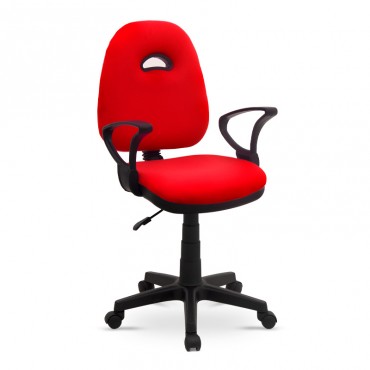 Καρέκλα γραφείου εργασίας Dorsey Megapap υφασμάτινη χρώμα κόκκινο 53x52x91-102εκ.