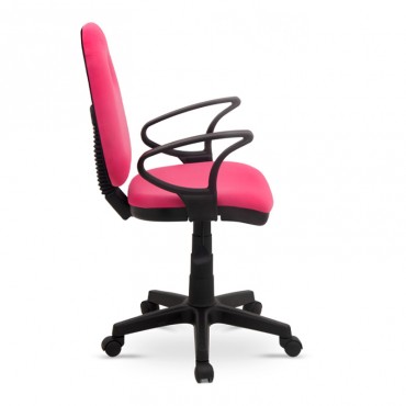Καρέκλα γραφείου εργασίας Dorsey Megapap υφασμάτινη χρώμα ροζ 53x52x91-102εκ.