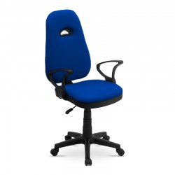 Καρέκλα γραφείου εργασίας Dustin Megapap υφασμάτινη χρώμα μπλε 55x61x104-116εκ.