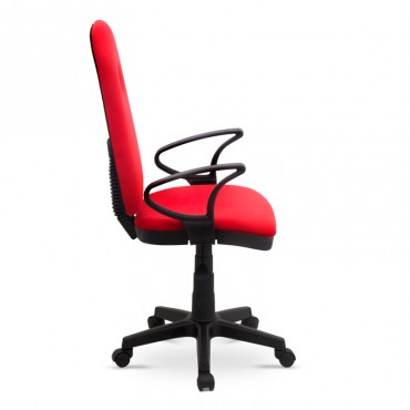 Καρέκλα γραφείου εργασίας Dustin Megapap υφασμάτινη χρώμα κόκκινο 55x61x104-116εκ.