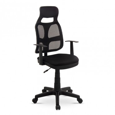 Καρέκλα γραφείου παιδική Torvald Megapap υφασμάτινη χρώμα μαύρο 61x54x111-123εκ.