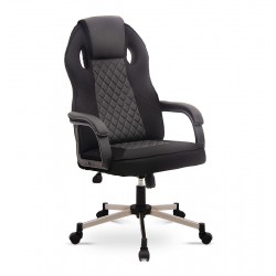 Καρέκλα γραφείου gaming Assist Megapap τεχνόδερμα - ύφασμα χρώμα μαύρο 66x72x115-123εκ.