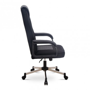 Καρέκλα γραφείου gaming Assist Megapap τεχνόδερμα - ύφασμα χρώμα μαύρο 66x72x115-123εκ.